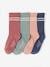 Pack of 4 Pairs of Sports Socks for Girls old rose 