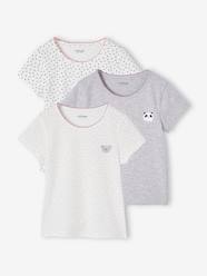 Girls-Underwear-Pack of 3 Short Sleeve Animals Tops for Girls