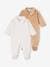 Pack of 2 Corduroy Sleepsuits with Front Opening for Babies beige 