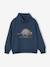 Printed Sweatshirt with Snood Neck for Boys night blue+pecan nut 