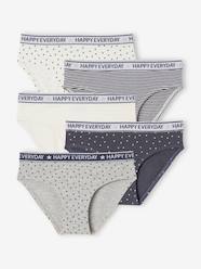 Girls-Underwear-Knickers-Pack of 5 "Happy everyday" Briefs for Girls