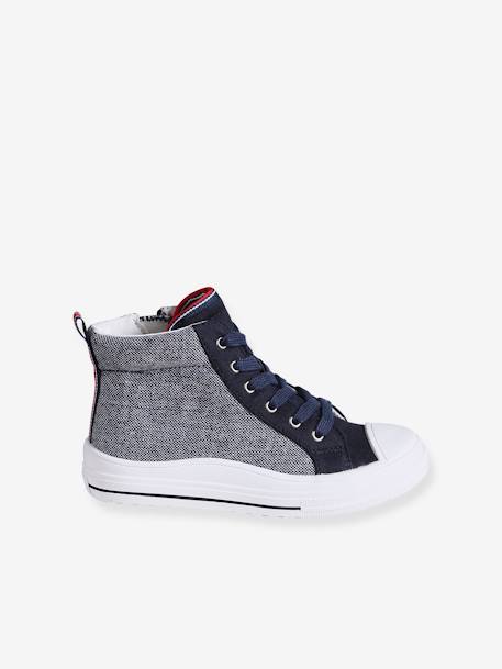 High-Top Leather Trainers for Boys set blue 