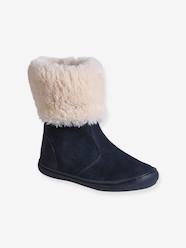 Shoes-Knee High Boots with Faux Fur, for Girls