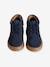 High-Top Leather Trainers with Laces, for Boys brown+navy blue 