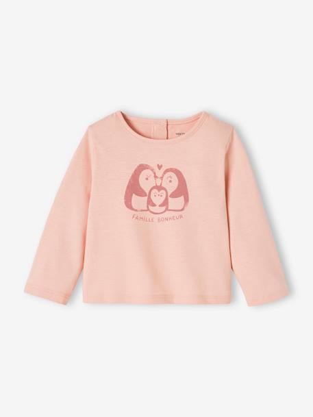 Pack of 2 Long Sleeve Tops for Babies, Basics pale pink+rose 