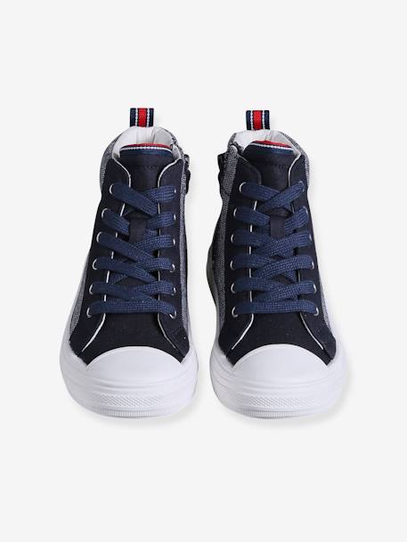 High-Top Leather Trainers for Boys set blue 