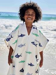 -Bath Poncho with Recycled Cotton for Children, Sharks