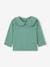 Long Sleeve Top with Peter Pan Collar, for Babies Beige+emerald green 