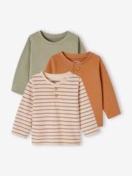 Baby-T-shirts & Roll Neck T-Shirts-T-Shirts-Pack of 3 Basics Tops in Organic Cotton for Babies