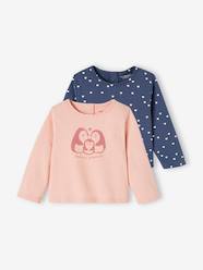 Baby-T-shirts & Roll Neck T-Shirts-T-Shirts-Pack of 2 Long Sleeve Tops for Babies, Basics