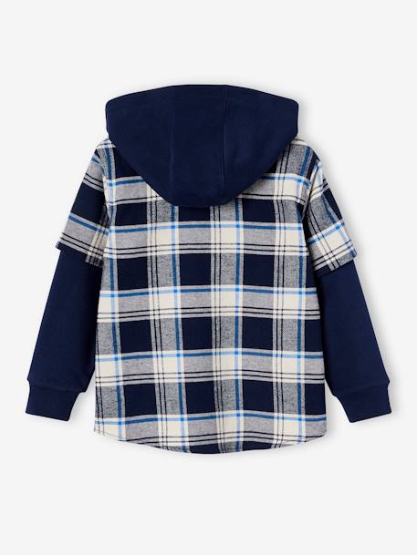 2-in-1 Two Fabric Shirt for Boys navy blue 