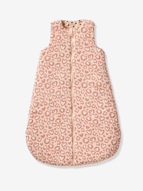 Reversible & Sleeveless Baby Sleeping Bag, Lovely Leo printed pink 