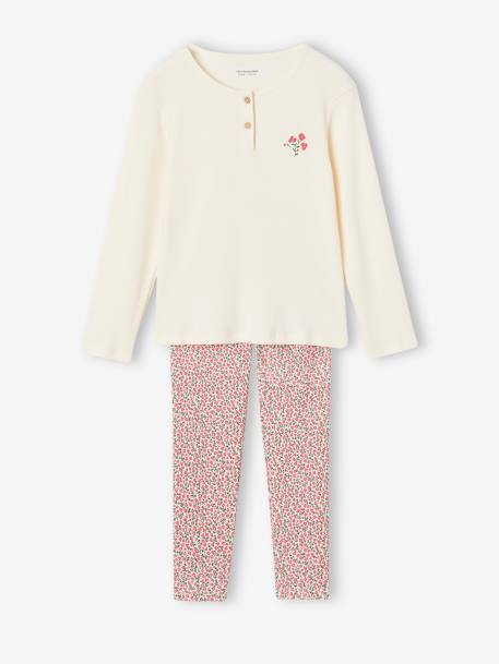 Floral Pyjamas for Girls raspberry pink 