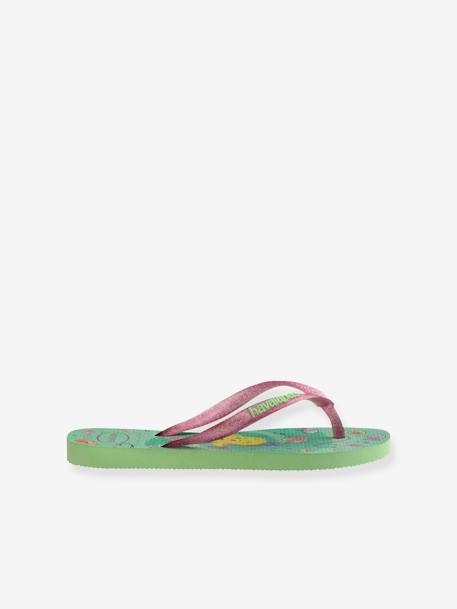 Slim Princess Flip-Flops for Children, by HAVAIANAS green 