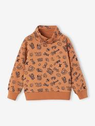 Boys-Cardigans, Jumpers & Sweatshirts-Printed Sweatshirt with Snood Neck for Boys