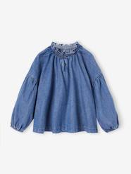 Girls-Blouses, Shirts & Tunics-Blouse in Light Denim, for Girls