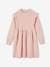 Knitted Dress with Ruffles for Girls dusky pink+night blue+rosy 