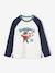 Sports Top with Raccoon Motif & Contrasting Raglan Sleeves for Boys ecru 