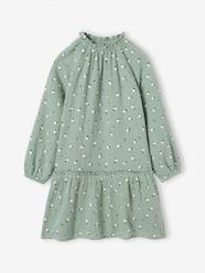 Girls-Dresses-Floral Cotton Gauze Dress, for Girls