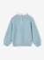 Loose-Fitting Jumper with Fancy Collar for Girls rose beige+sky blue+striped navy blue+sweet pink 