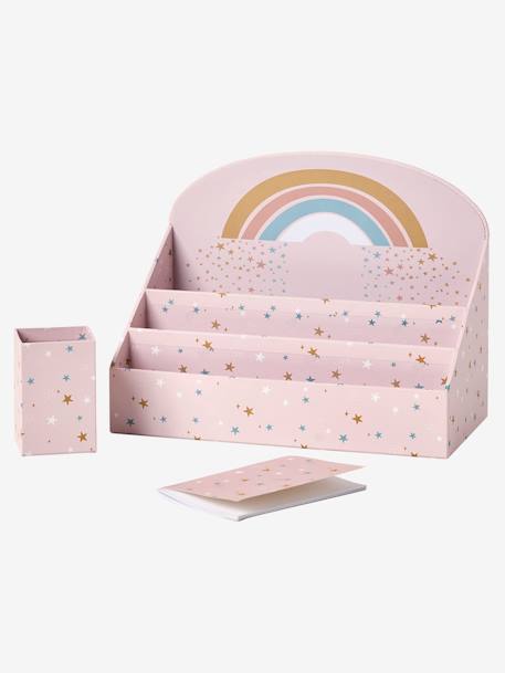 Set of Desk Accessories, Rainbow printed pink 