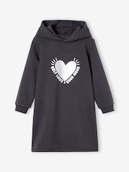 Girls-Fleece Dress with Hood & Fancy Details for Girls