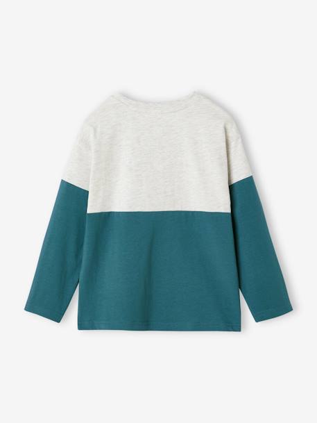 Sports Colourblock Long Sleeve T-Shirt for Boys peacock blue 