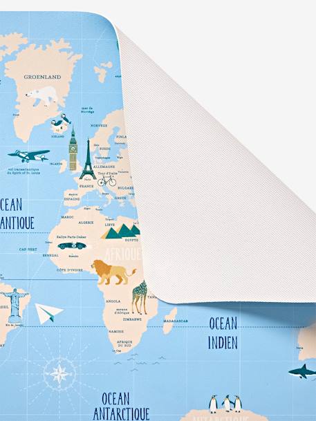 World Map Desk Pad printed blue 
