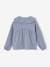 Cotton Gauze Blouse with Fancy Peter Pan Collar for Girls grey blue+old rose 