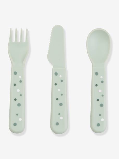 3-Piece Cutlery Set, Happy Dots by DONE BY DEER blush+green 