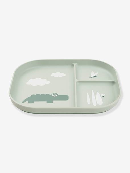 Compartment Plate, Happy Clouds by DONE BY DEER blush+green 