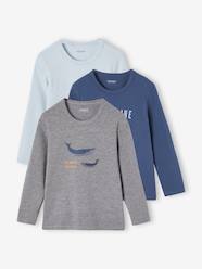 Boys-Tops-Pack of 3 Long Sleeve Whale Tops for Boys