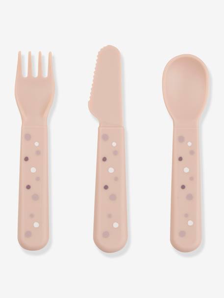 3-Piece Cutlery Set, Happy Dots by DONE BY DEER blush+green 