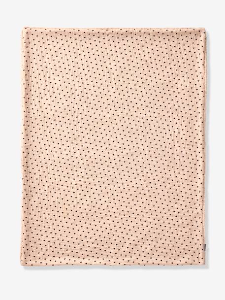 Blanket in Cotton Gauze & Faux Fur, Lovely Leo printed pink 