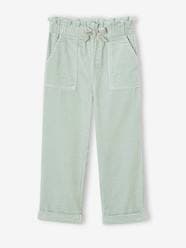 -Corduroy Paperbag Trousers for Girls