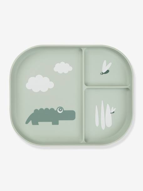 Compartment Plate, Happy Clouds by DONE BY DEER blush+green 