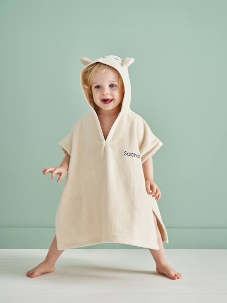 Bathing Poncho for Babies, Animal apricot+beige+ochre 