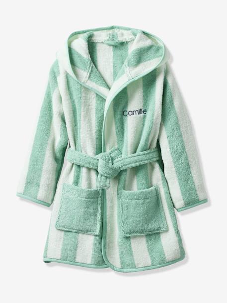 Striped Bathrobe for Children, Transat striped green+striped pink+striped violet+striped yellow 