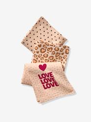 Nursery-Changing Mattresses & Nappy Accessories-Set of 3 Muslin Squares in Cotton Gauze, LOVELY LEO