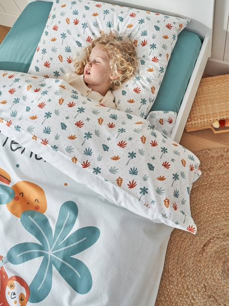 Magicouette Bed Linen Set in Recycled Cotton for Children, Animals multicoloured 