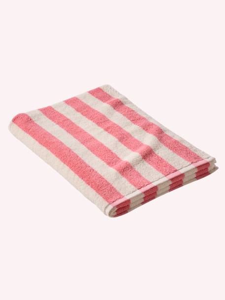 Striped Bath Towel with Recycled Cotton, Transat striped blue+striped pink 