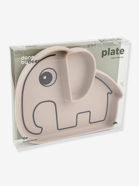 Elphee Stick&Stay Plate in Silicone, DONE BY DEER BLUE LIGHT SOLID WITH DESIGN+PINK LIGHT SOLID WITH DESIGN+sandy beige 