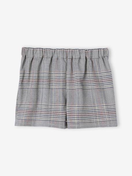 Flannel Skort for Girls chequered navy blue+grey 