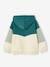 Colourblock Sports Hoodie for Girls ecru+emerald green 