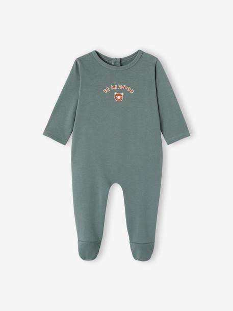 Pack of 2 'Teddy bear' Fleece Sleepsuits for Boys green 