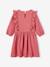 Ruffled Dress in Cotton Gauze, for Girls navy blue+old rose 