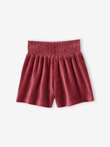 Smocked Velour Shorts for Girls plum 