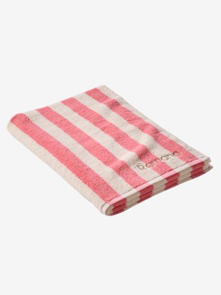 Striped Bath Towel with Recycled Cotton, Transat striped blue+striped pink 