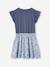 2-in-1-Effect Dress for Girls sky blue+striped green+vanilla 