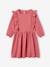 Ruffled Dress in Cotton Gauze, for Girls navy blue+old rose 